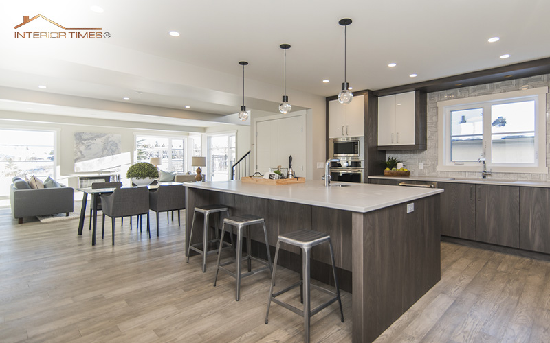 landed house with gray wooden interior